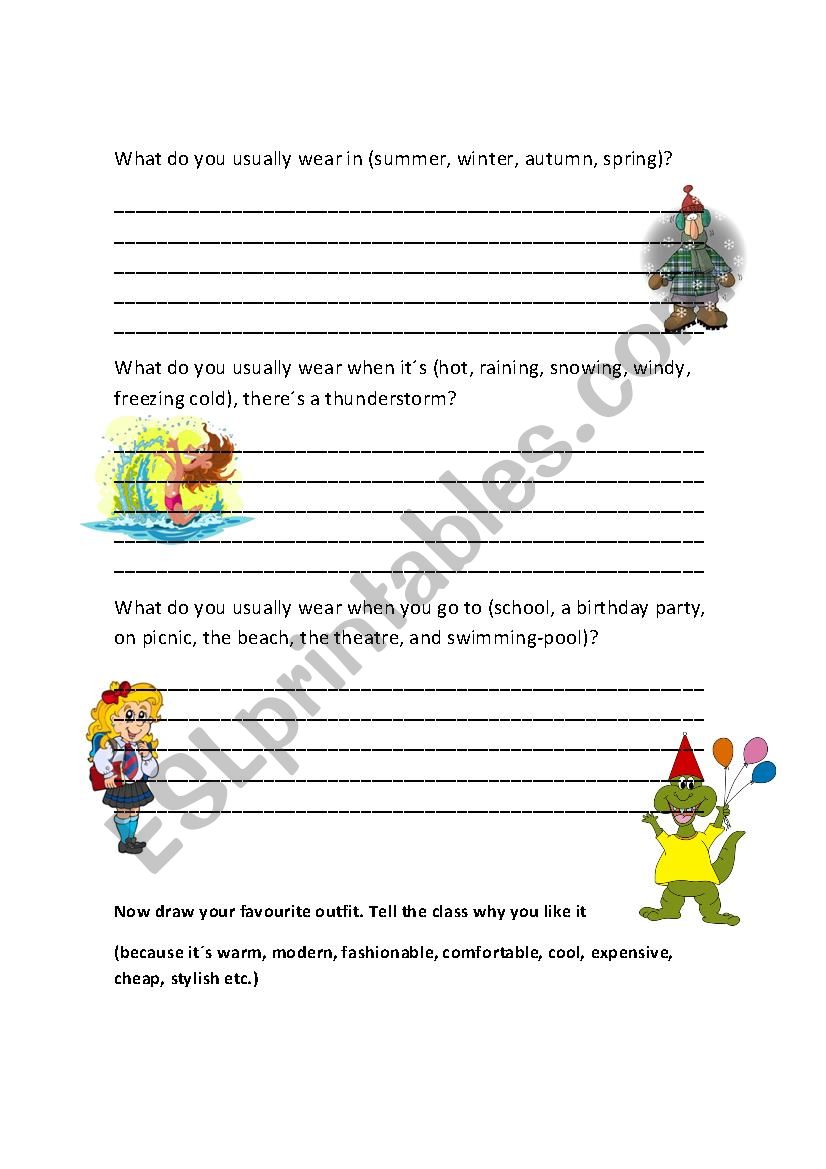 What do you usually wear? worksheet
