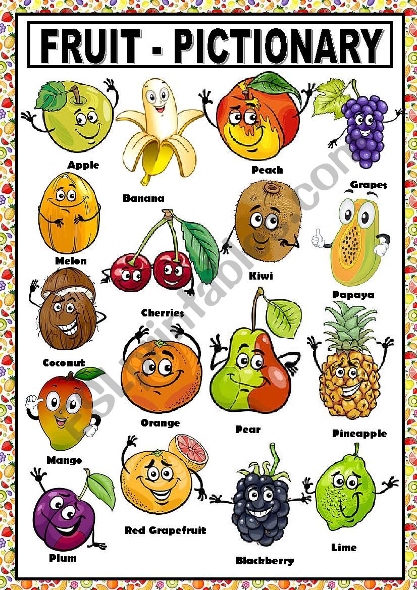 FRUIT - PICTIONARY worksheet