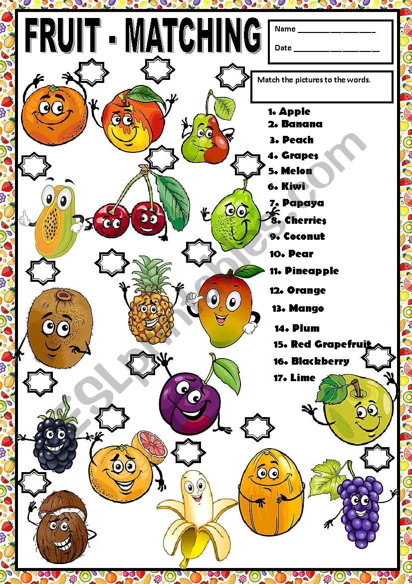 FRUIT - MATCHING worksheet