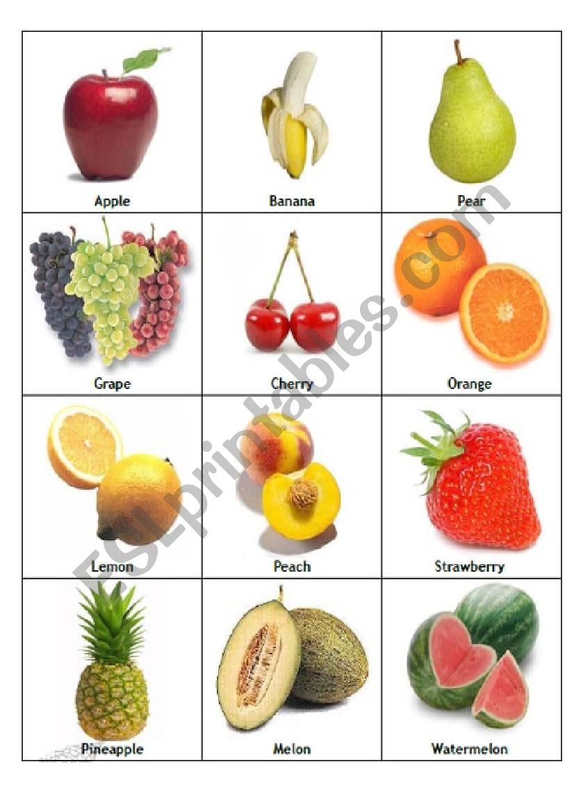 fruits-01 worksheet