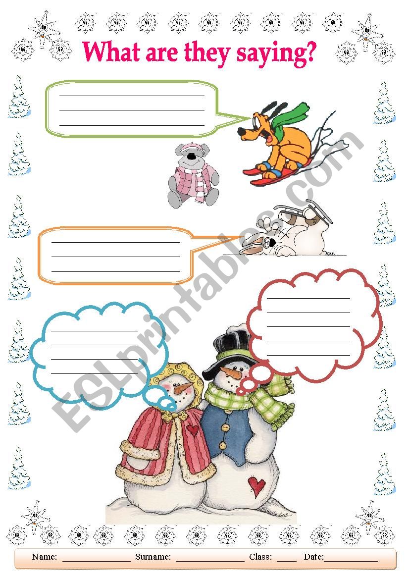 Winter dialogue  worksheet