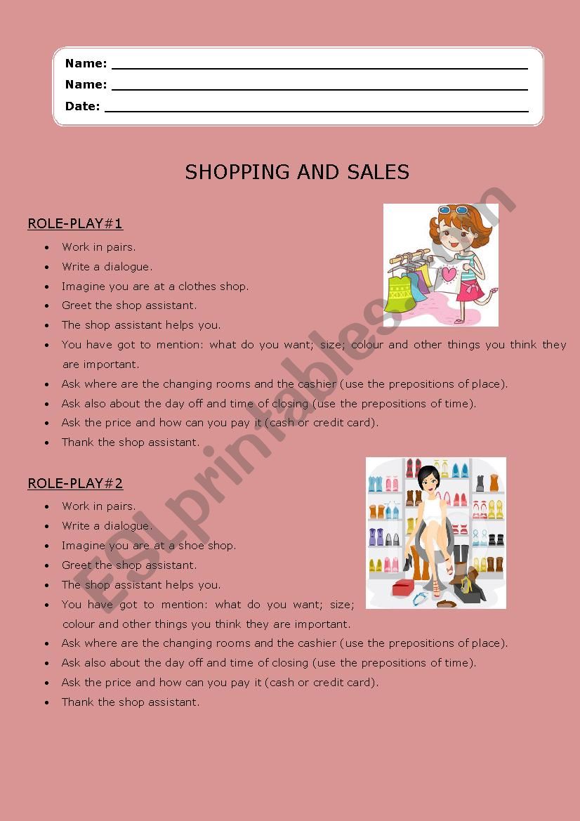 Shopping and Sales:role-plays_1