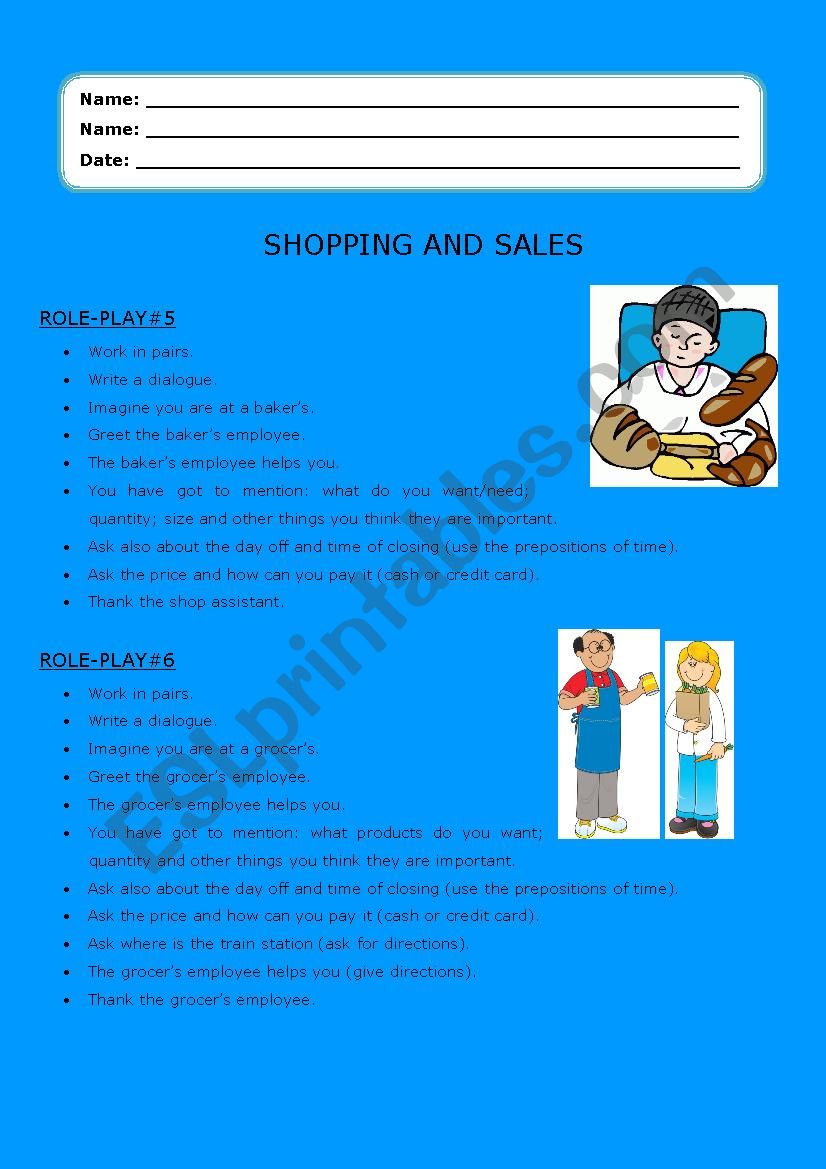 Shopping and Sales:role-plays_2