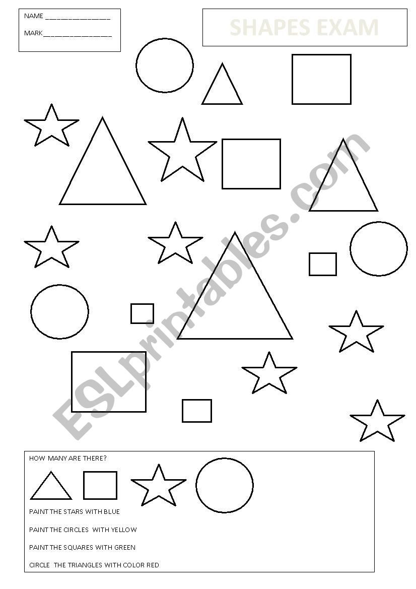 SHAPES TEST worksheet