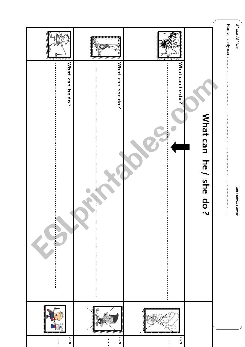 things i can do part 3 worksheet