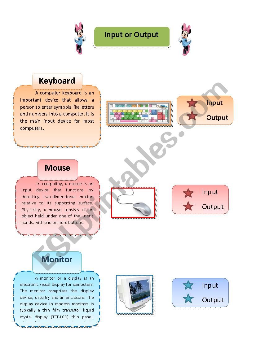 input or output worksheet