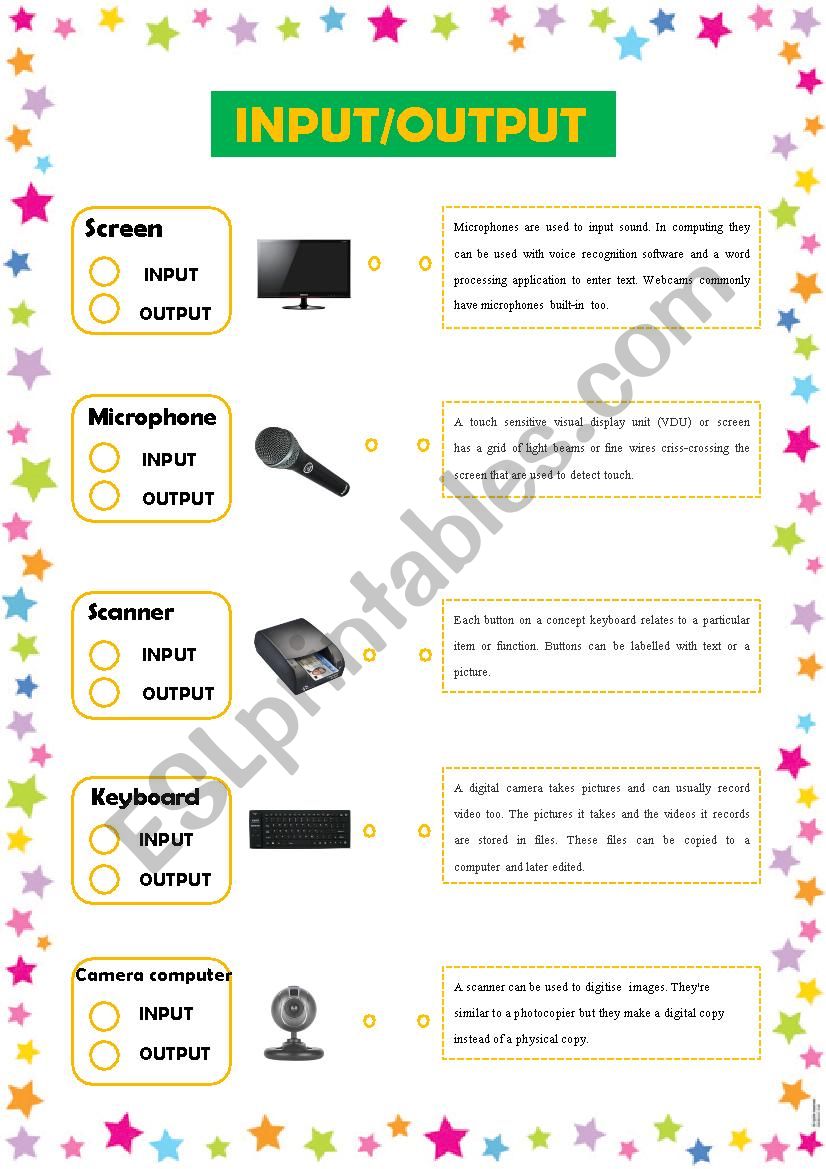 INPUT OR OUTPUT worksheet