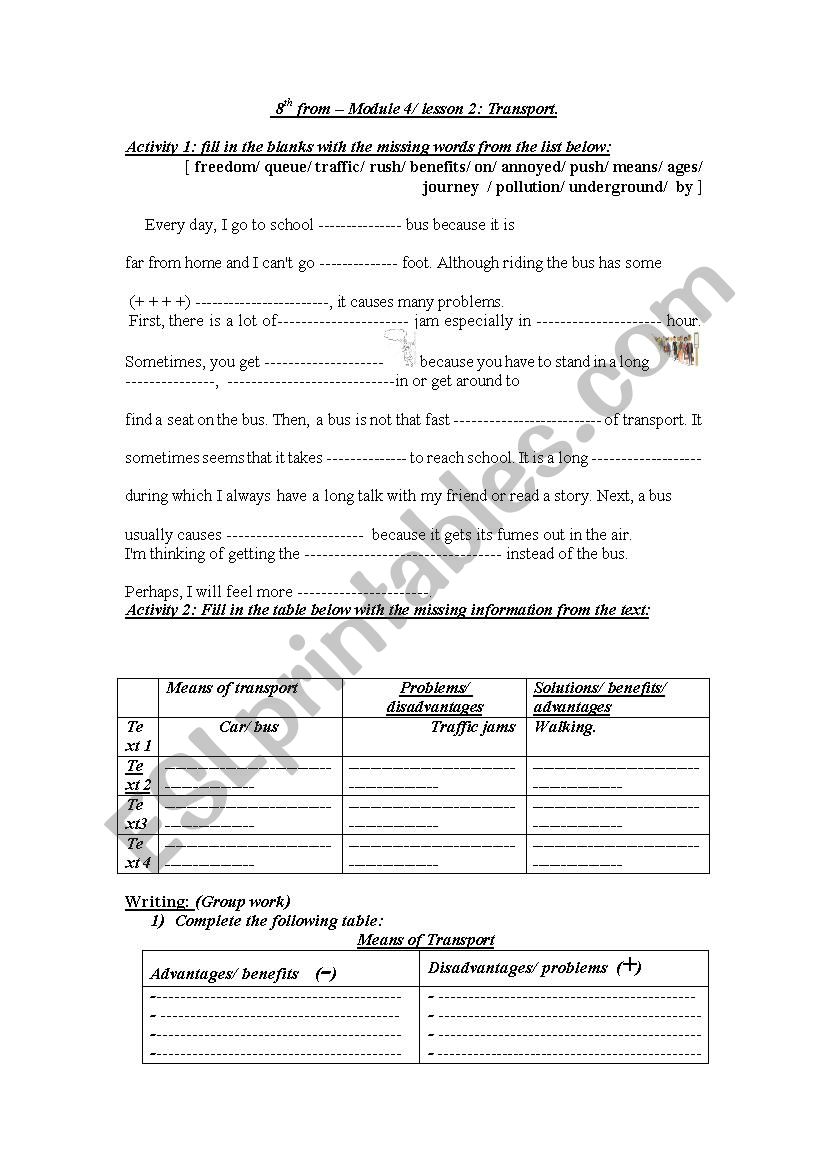 Transport worksheet