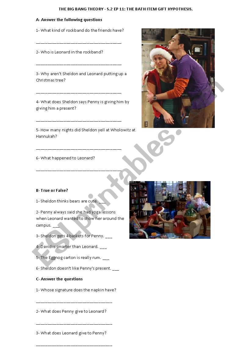 BIG BANG THEORY: the bath gift hypothesis