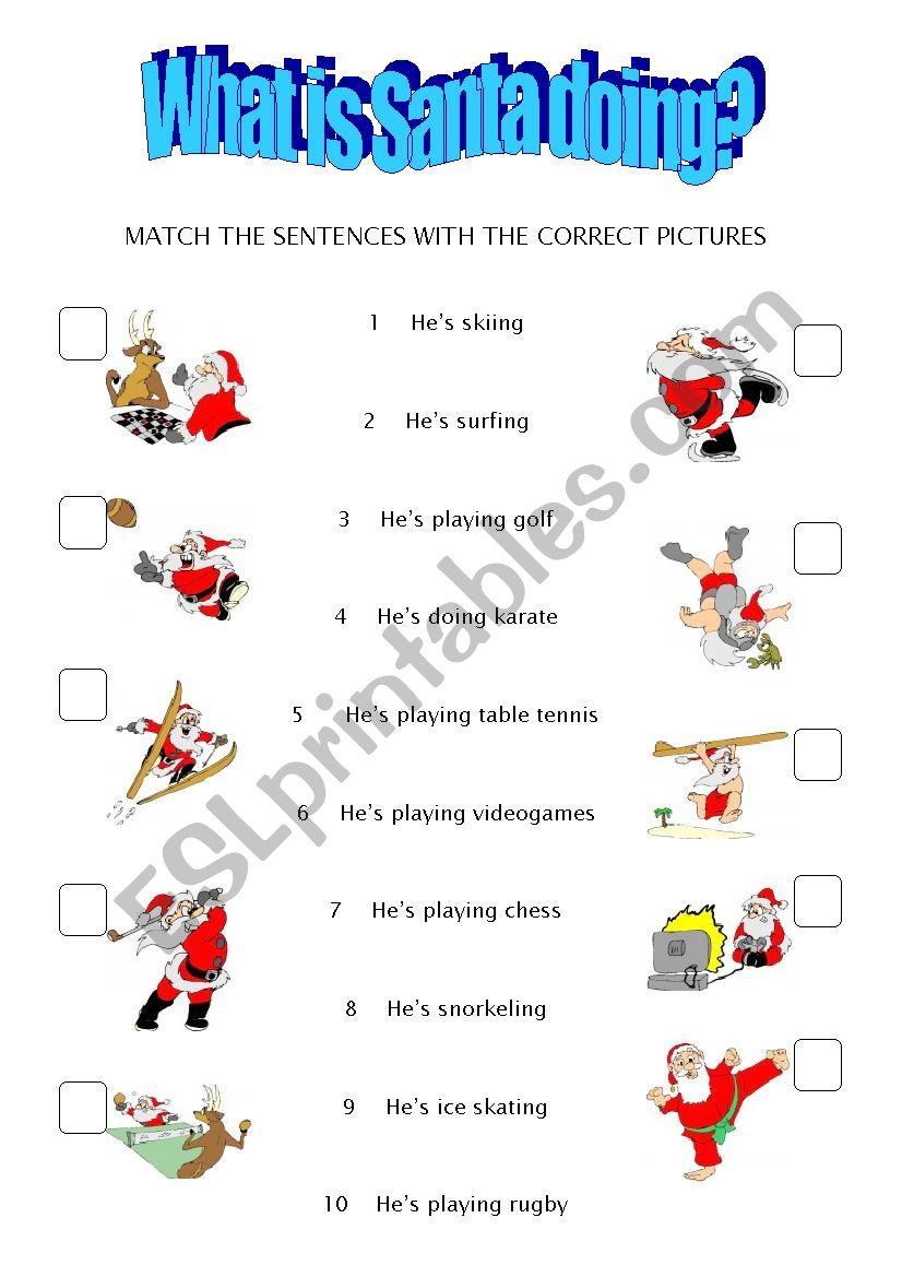 What is Santa doing worksheet