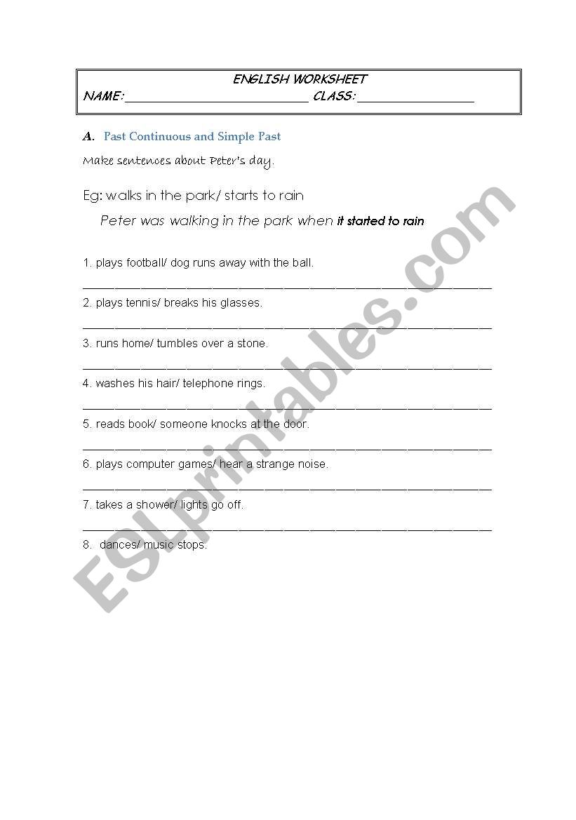 Past Continuous  - Past Simple worksheet