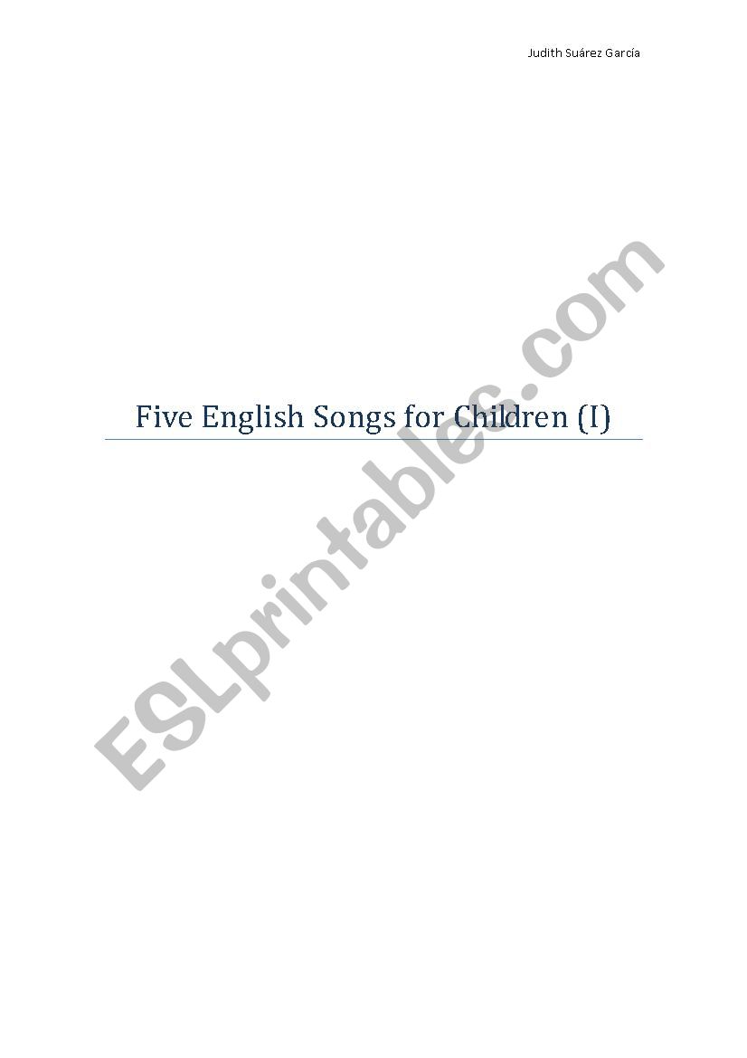 Five English Songs for Children