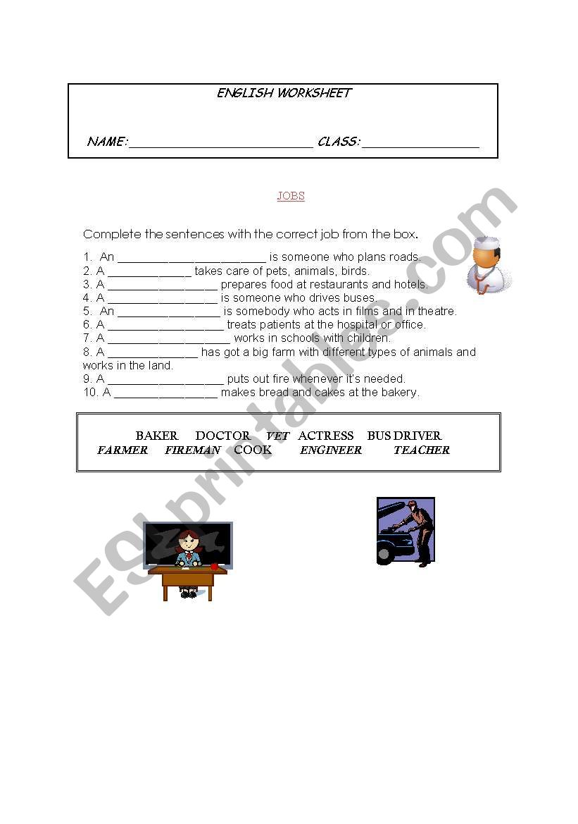 Jobsshort worksheet worksheet