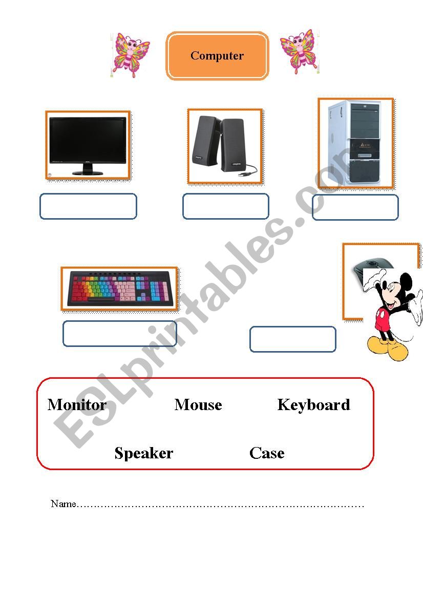 computer worksheet