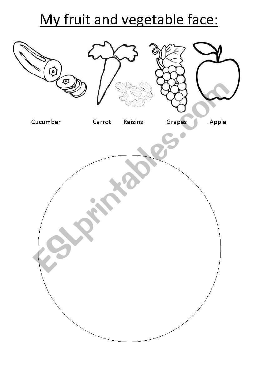 Food and Veg Face worksheet