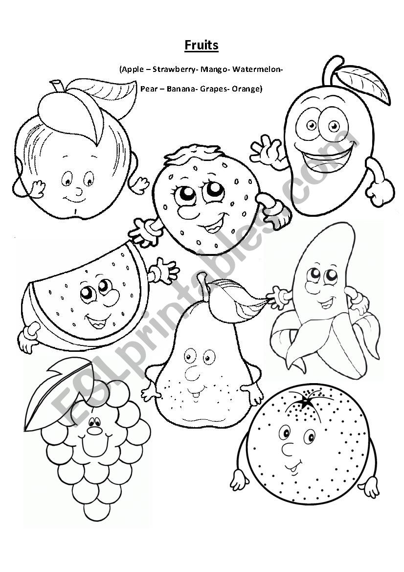 Fruits worksheet