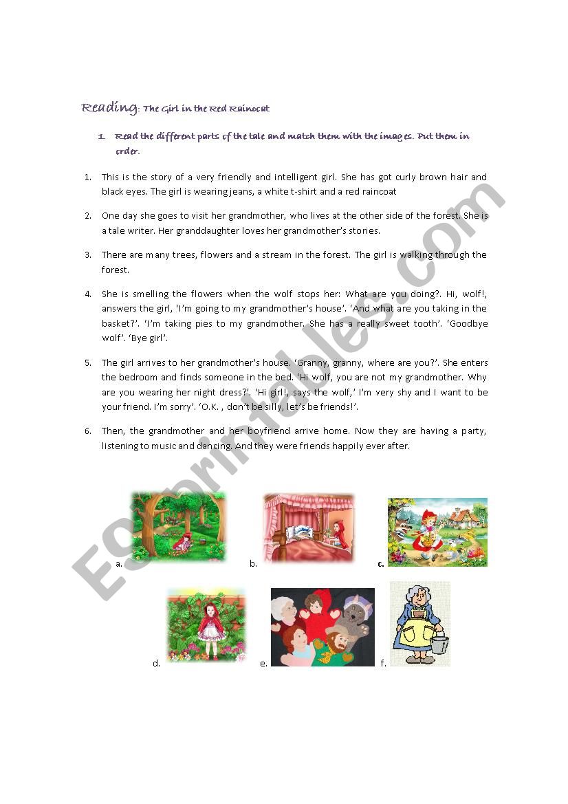 The Girl in the Red Raincoat worksheet