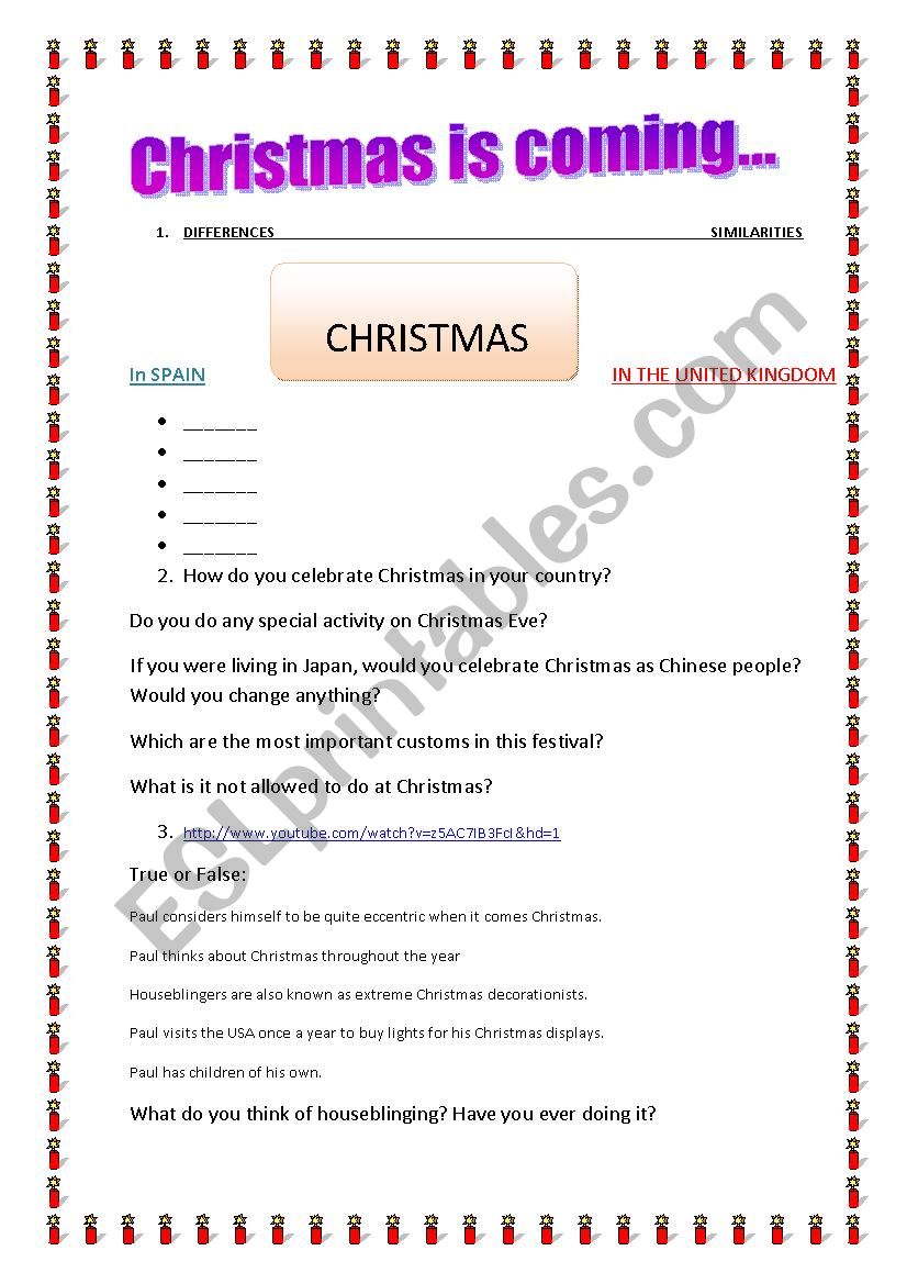 Christmas is coming... worksheet