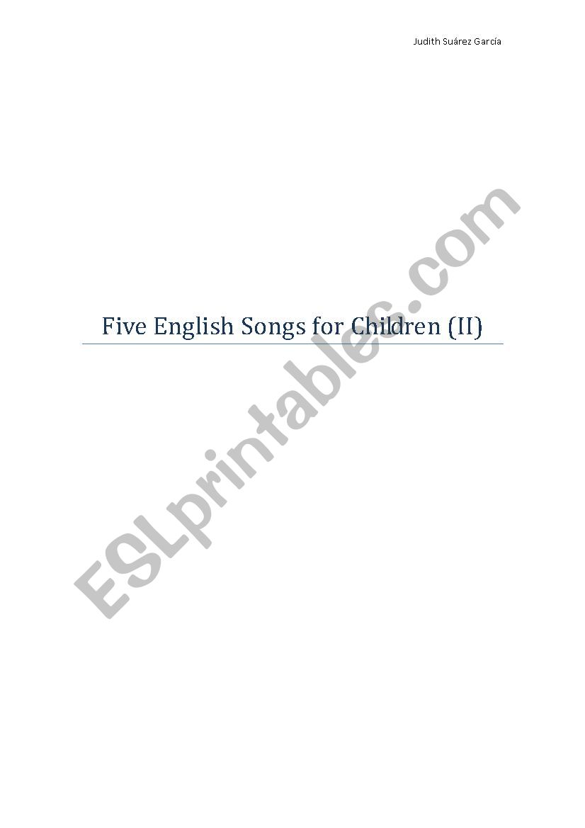   Five English Songs for Children (II)