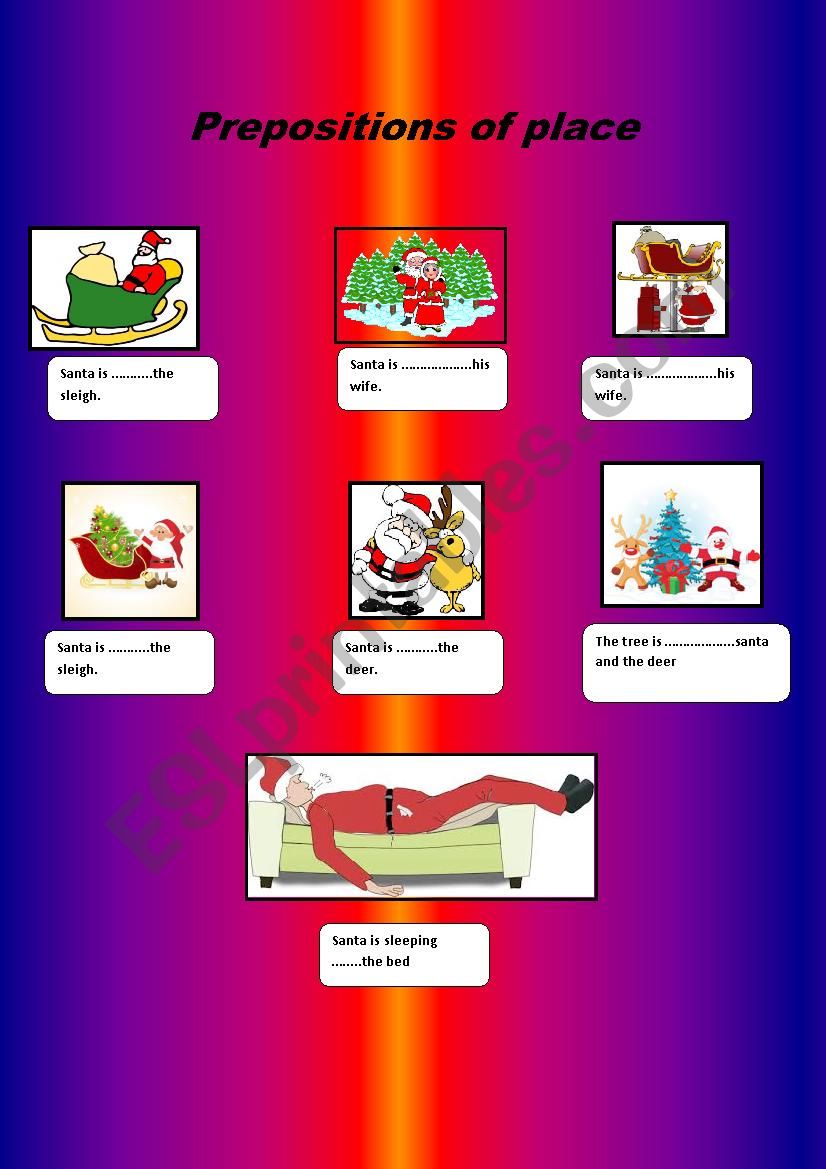 prepositions of place worksheet