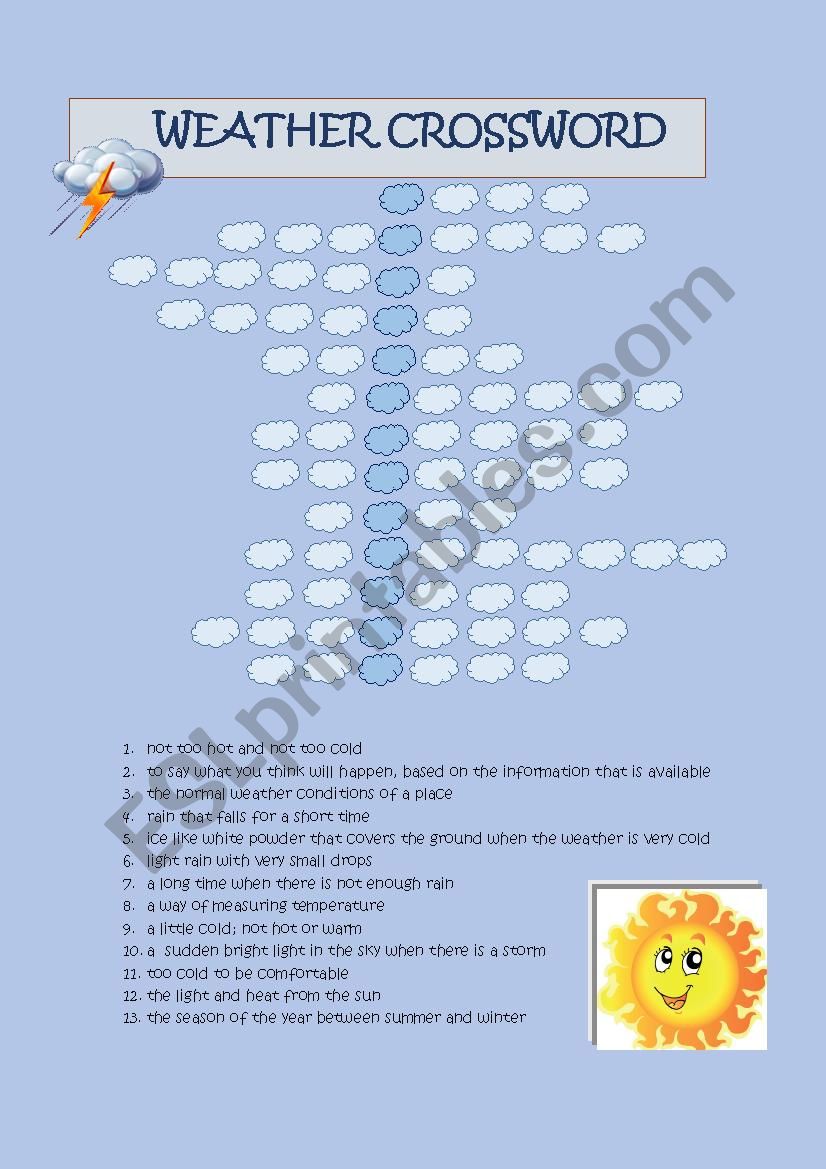 Weather Crossword worksheet