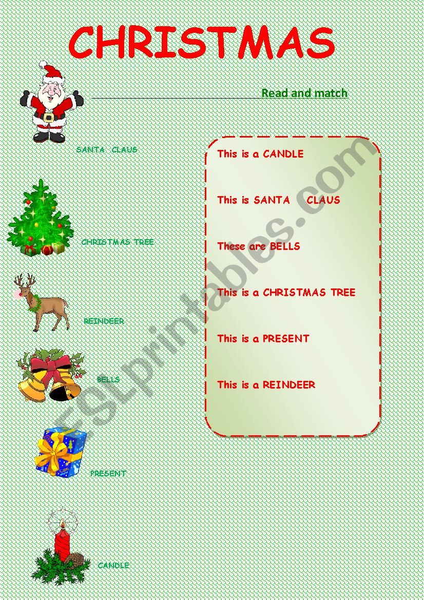 CHRISTMAS VOCABULARY EXERCISES 