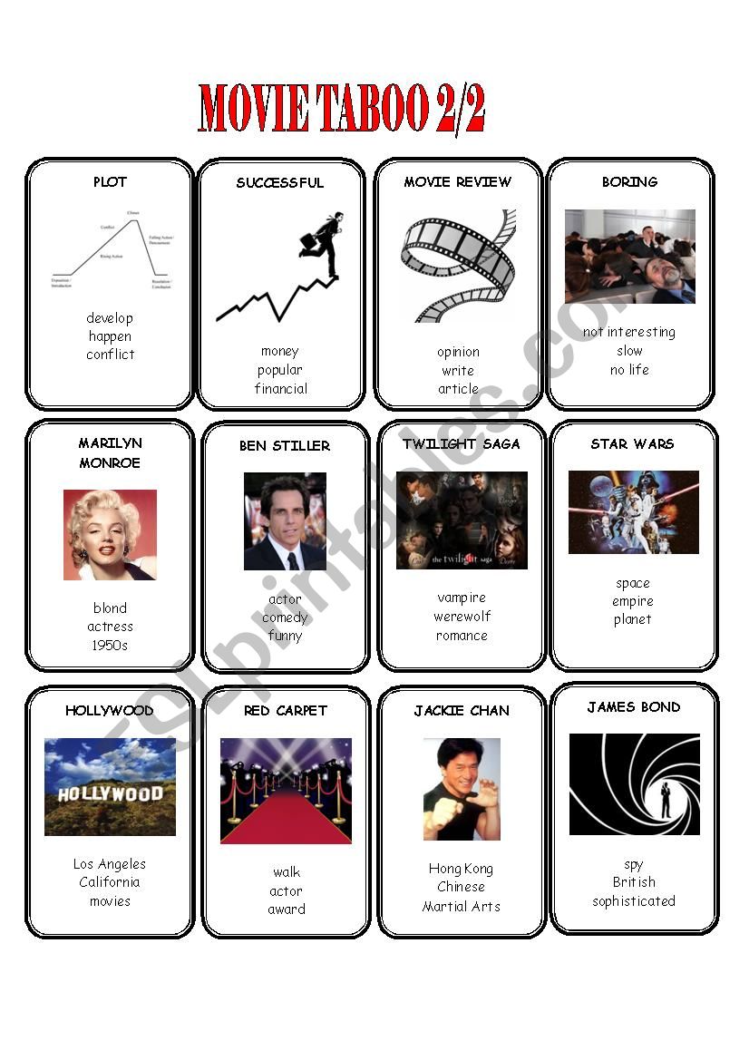 Movie Taboo 2/2 worksheet