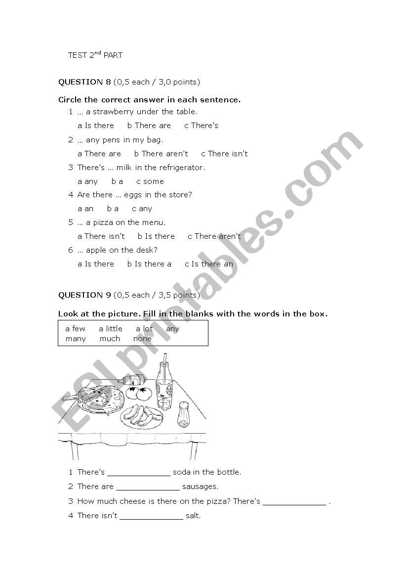 test 2nd part worksheet