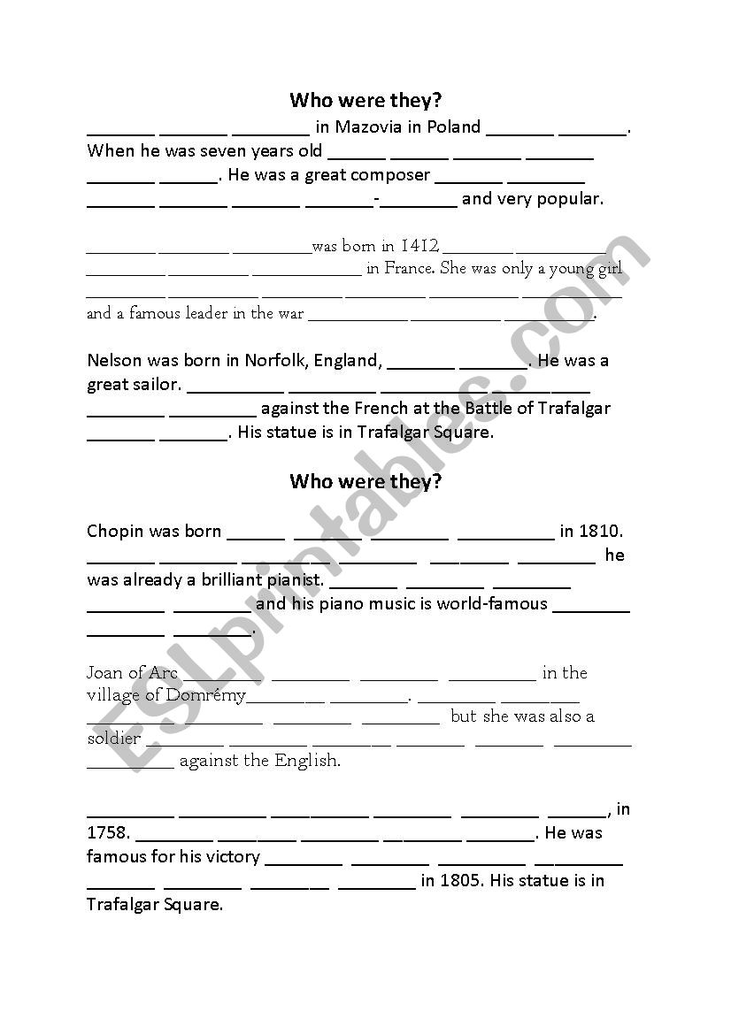 Dictation worksheet