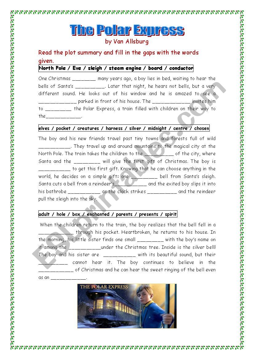 THE POLAR EXPRESS  PLOT SUMMARY - GAP FILLING 