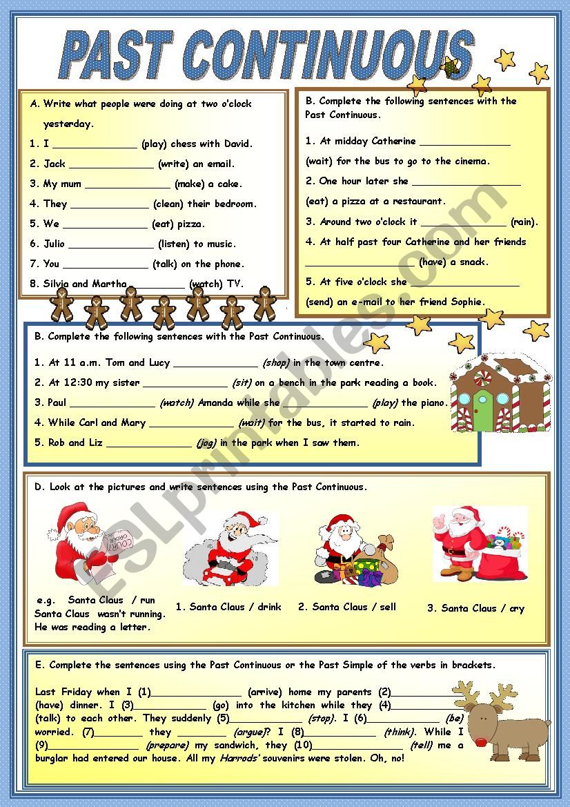 PAST CONTINUOUS worksheet