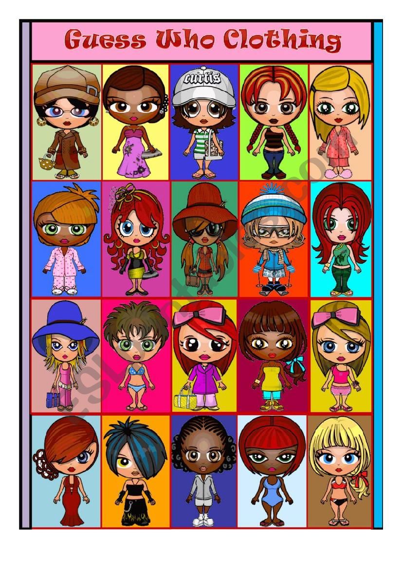Guess Who Clothing worksheet