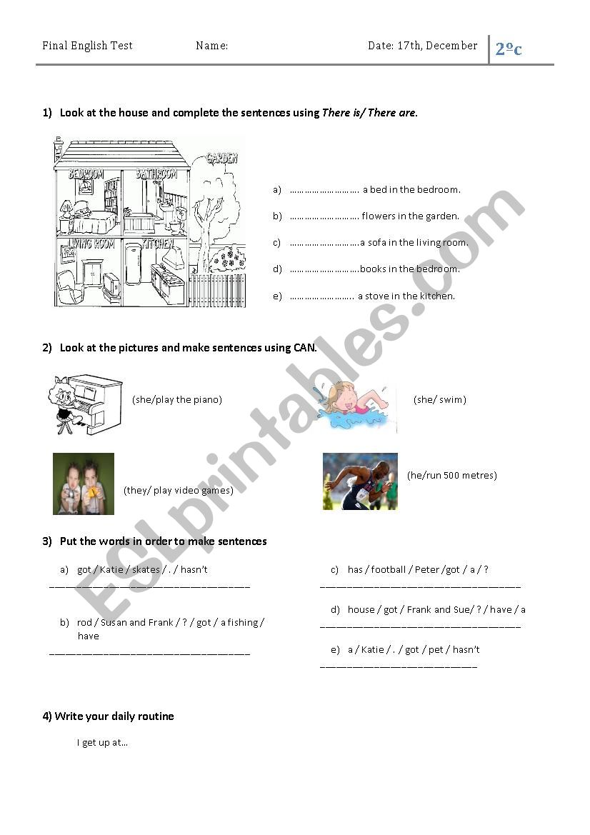 Final test worksheet