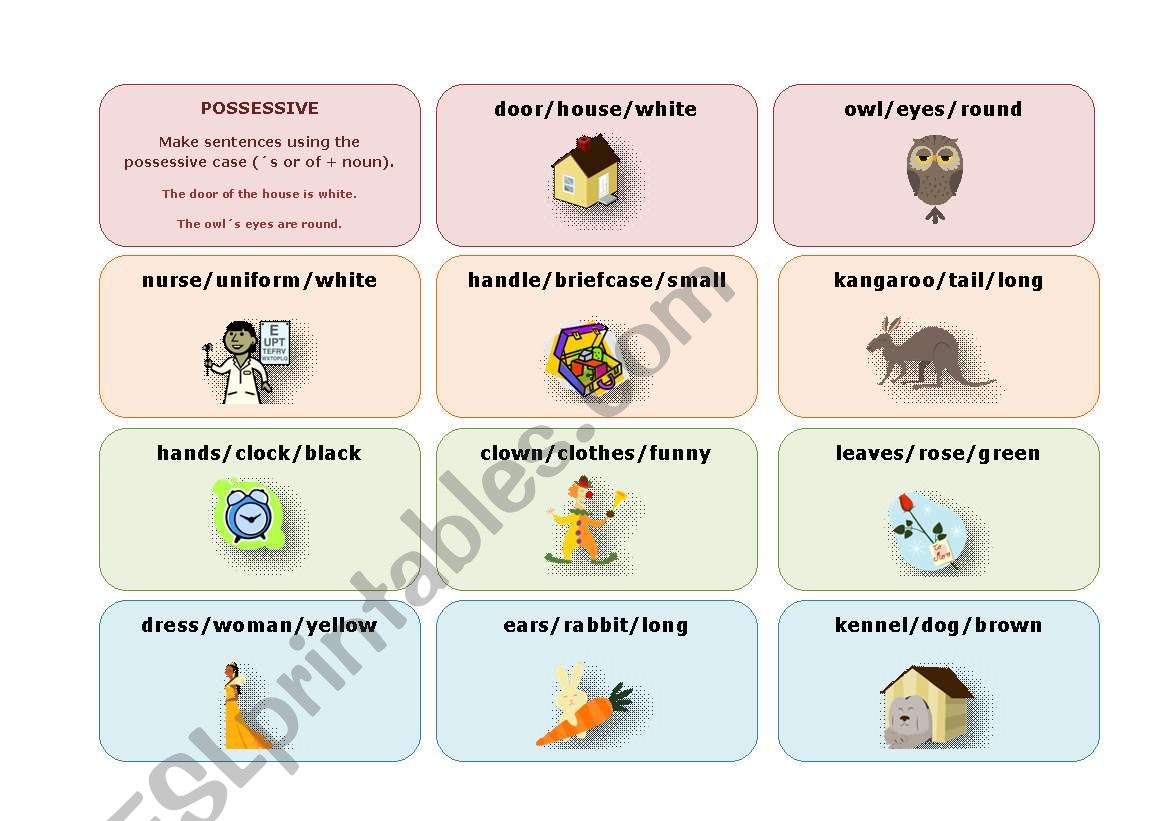 POSSESSIVES worksheet