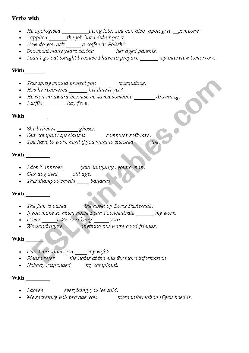 Phrasal verbs that use GET worksheet