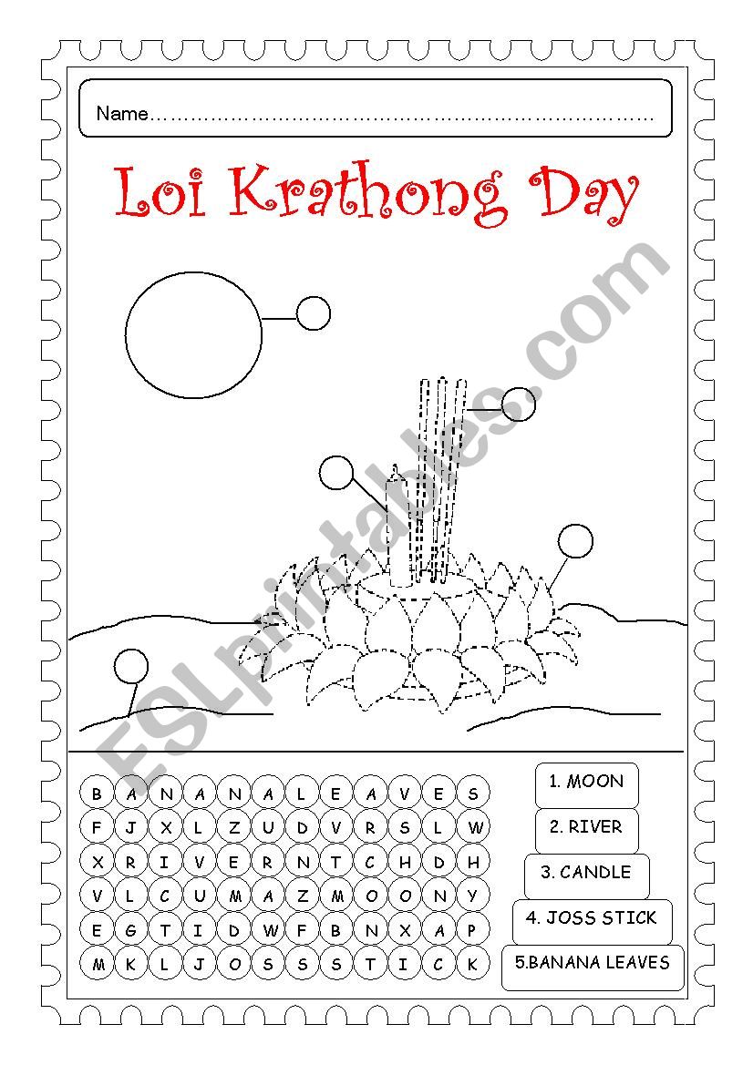 Loy Krathong Day worksheet