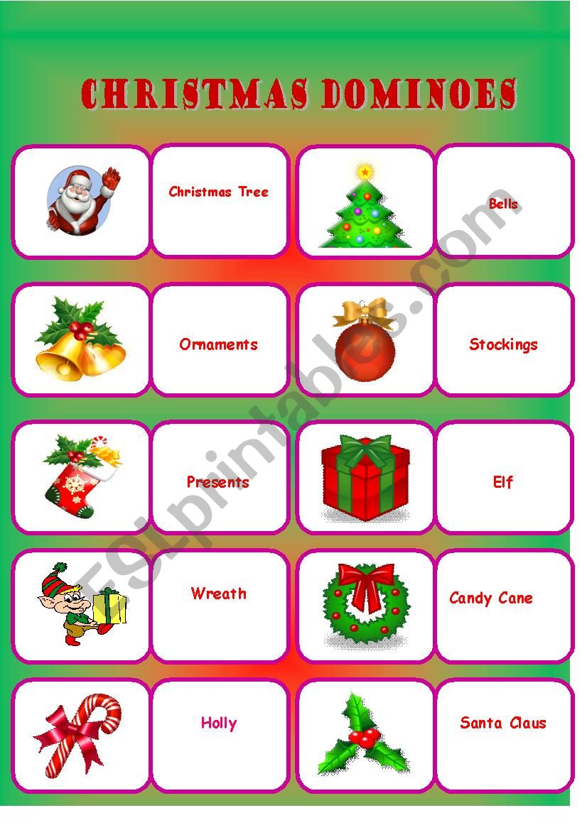 Christmas Dominoes worksheet