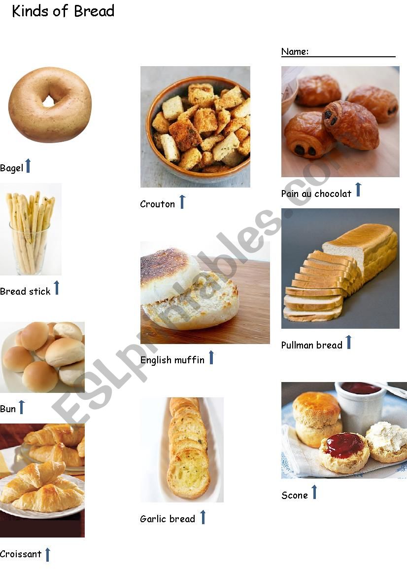 Kinds of Bread worksheet