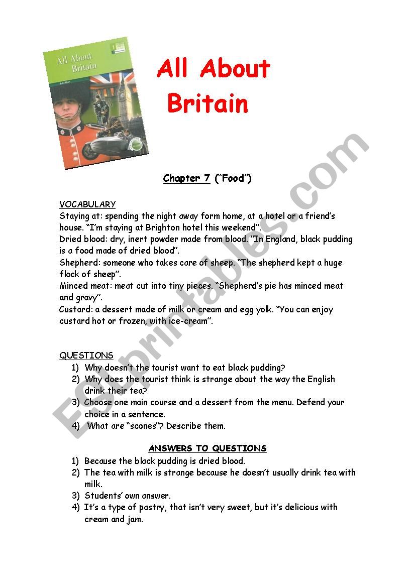 All About Britain exercises chapter 7