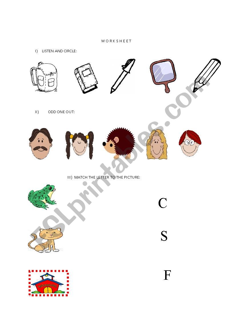 listen and circle worksheet