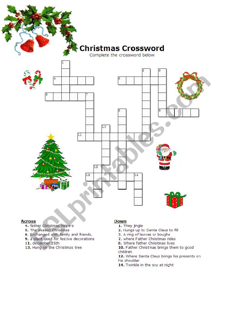 Christmas Crossword worksheet