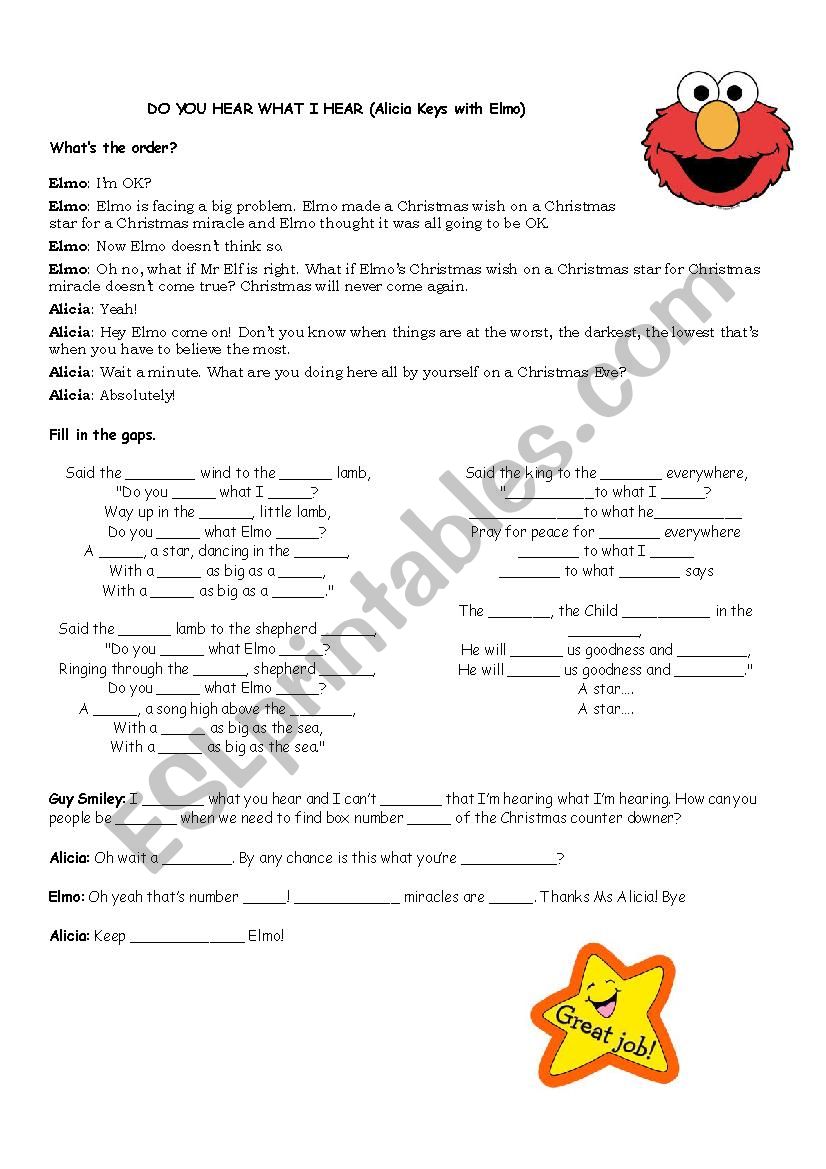 ´Do you hear what I hear´ Alicia with Elmo