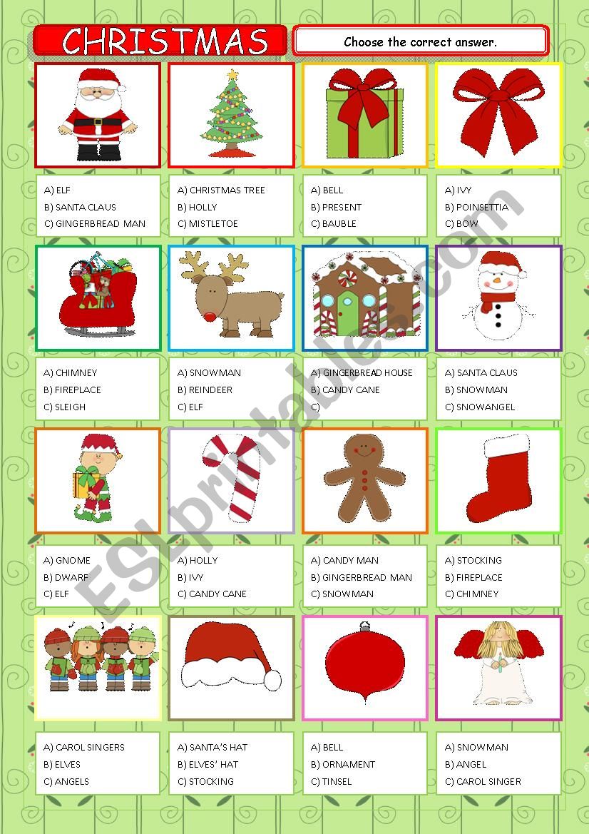 Christmas worksheet