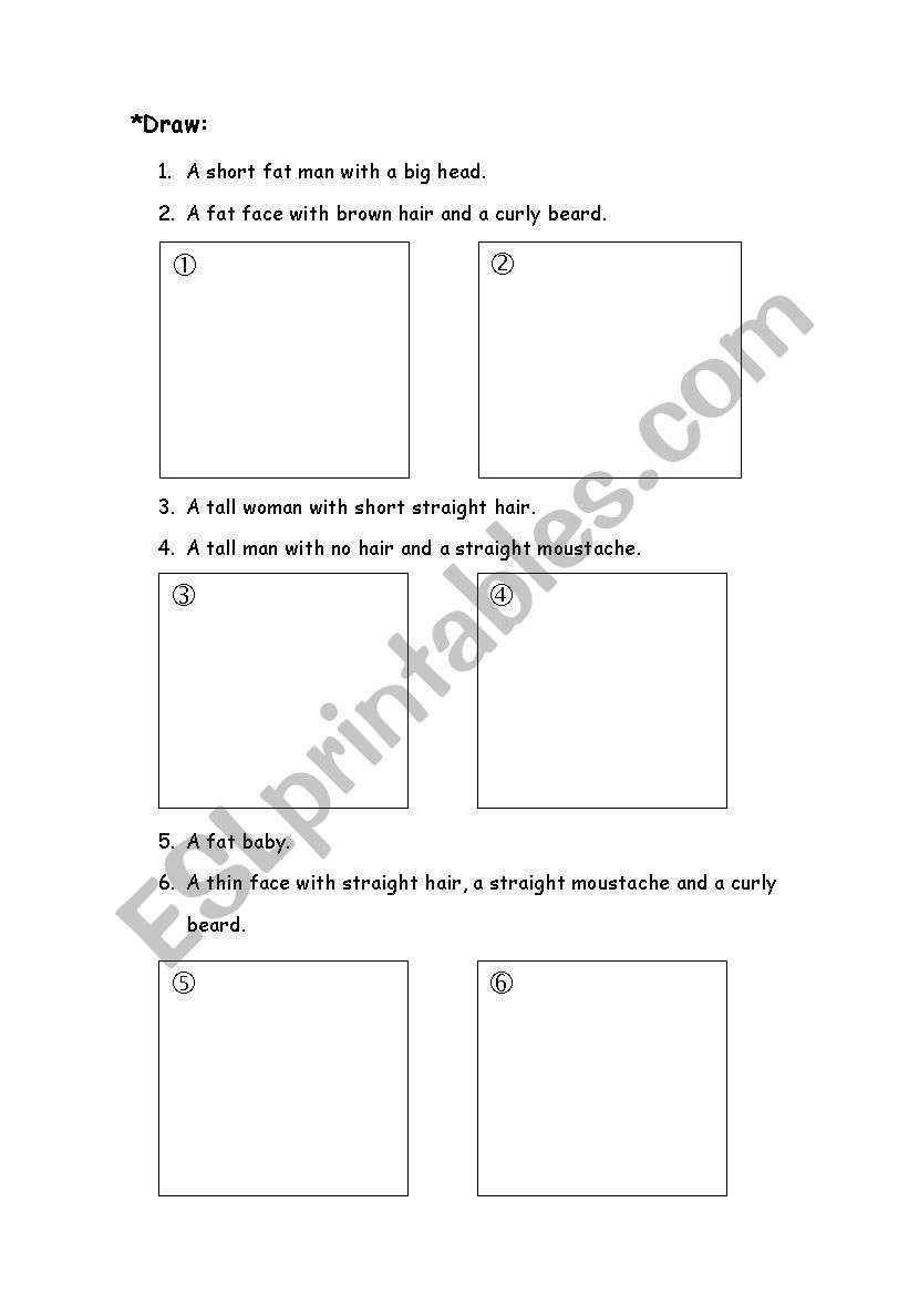 Physical appearance worksheet