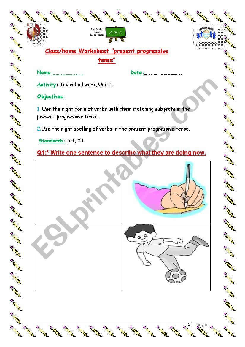 Present Progressive worksheet