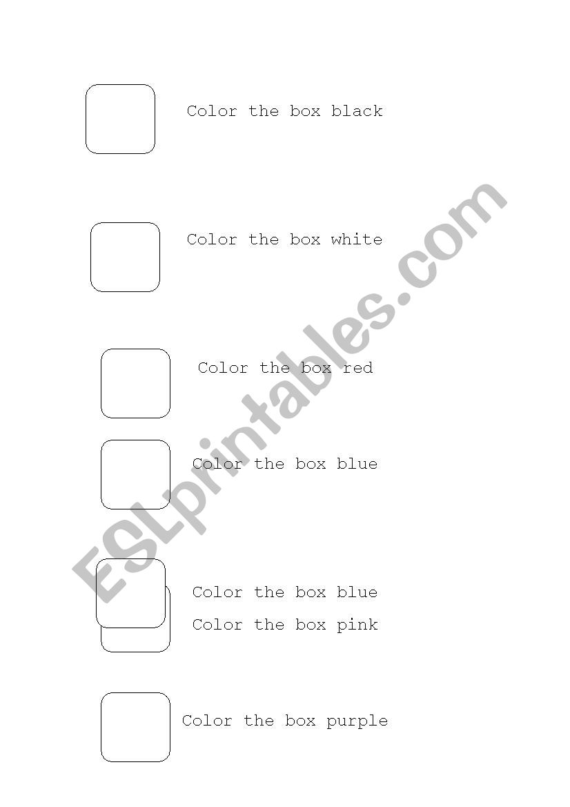 colors worksheet