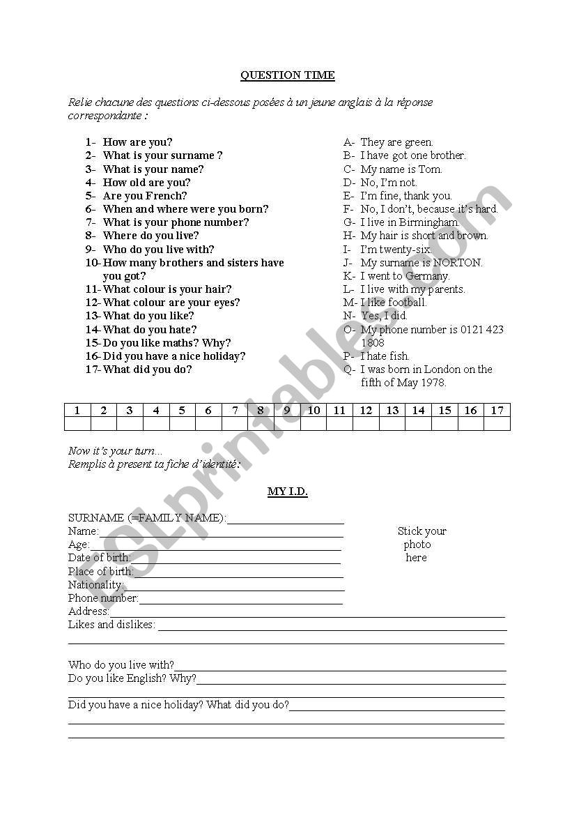 first lesson worksheet worksheet