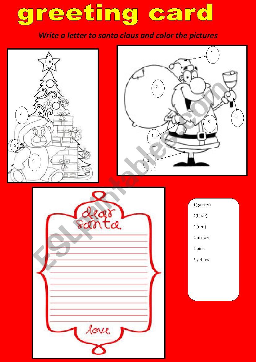 write a letter worksheet