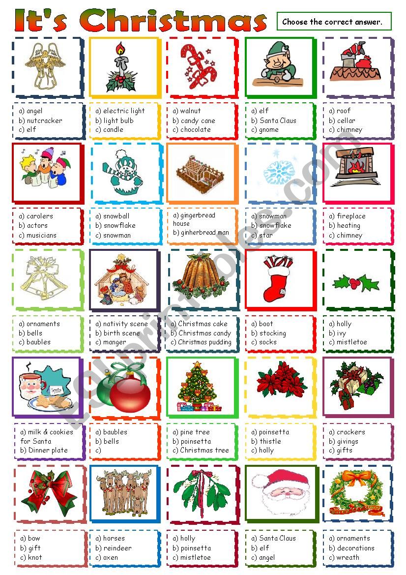 Its Christmas worksheet