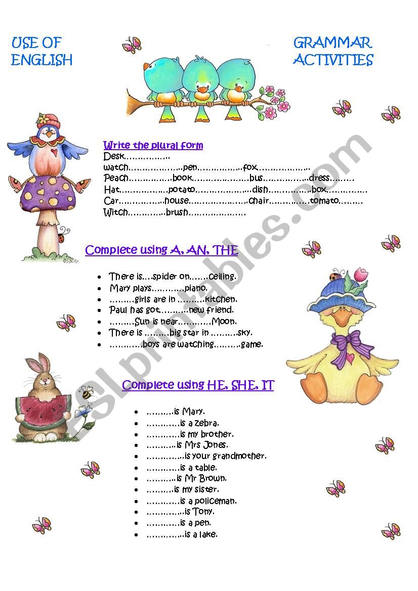 Use of English worksheet